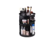 360-degree Rotating Makeup Rack Plastic Storage Box Storage Rack - BLACK