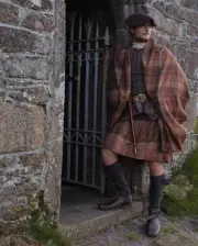 Scottish Men's Vintage Tartan Outlander Jamie Fraser Highland wool Great Kilt