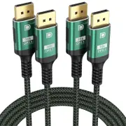 FEMORO Displayport Cable 2.1 6FT 2 Pack, Display Port Cables 16K@30Hz 8K@60Hz 4K