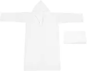 [uxcell] Rain Ponchos for Adults, Lightweight Reusable EVA Impermeable Rain Coat Waterproof Rain Jacket for Men and Women, White