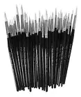PACKS OF 10 WHITE SABLE ARTIST PAINT BRUSH SETS SIZE 0 2 4 6 WATERCOLOUR ACRYLIC