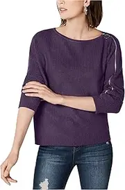 [bar III] Womens Long Sleeves Boatneck Pullover Sweater