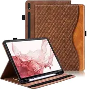 Vkooer Case for Samsung Tab S9 FE+ Plus/S9 Plus/S8 Plus/S7 FE Protective Case [Auto Sleep/Wake Function] Book Cover Case for Galaxy Tab S9 Plus 12.4 Inch 2023 - Brown