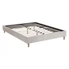Artiss Bed Frame Double Size Mattress Base Wooden Platform Fabric Beige ZORA