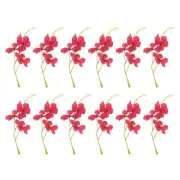 12Pack Artificial Orchid Flower for Floating Candle Centerpieces Burgundy
