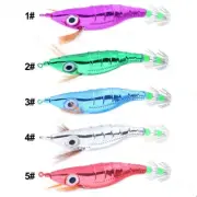 Colorful 10cm Octopus Squid Jig Fish Hook Bait with Luminous Shrimp Lure