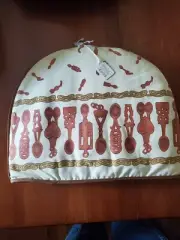 WELSH LOVE SPOONS Tea Cosy For 6- 10 Cup Teapot Purchased In Wales 2 Parts