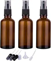 2oz Amber Glass Spray Bottles for Essential Oils, Small Empty Spray Bottle, Fine Mist Spray, Set of 3