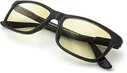 J+S Vision Blue Light Shield Computer Reading/Gaming Glasses - 0.0 Magnification - Anti Blue Light 100% UV Protection - High Definition Lens, Classic Rectangle Glossy Black Frame