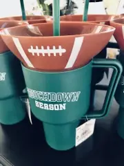 2024 Target Bullseye 2in1 Green Tumbler w/Snack Bowl 31.55oz Football Touchdown