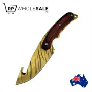 SALE GOLD Stainless Steel Tactical Fixed Blade Hunting Gut hook Knife Fishing