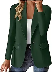 [Generic] Suit Jackets for Women Business,Casual Open Front Work Lightweight Coats,Solid Color Lapel with Pockets,Formal Long Sleeved Jacket,Spring Summer Suits,Coat for Work