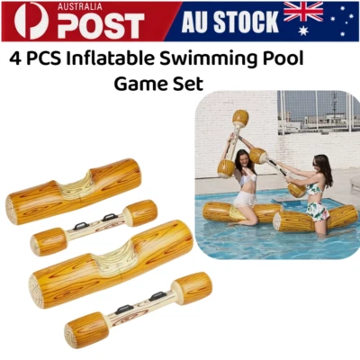 4 PCS Inflatable Swimming Pool Game Set Float Ride On Row Water Sports Toys Tool