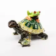 Kingspoint Designs Turtle & Tree Frog Buddies Trinket Box with Matching Necklace