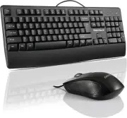 GetriboY Wired Keyboard and Mouse Combo for Windows, Full-Size Ergonomic Compute