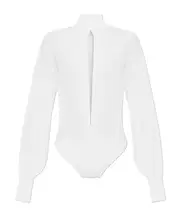 High-collar long-sleeved jumpsuit FR34,FR36,FR38 White