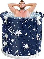 Ice Bath Tub for Athletes for Cold Water Therapy, Portable Foldable Cold Plunge Tub for Recovery, Ice Barre for Ice Baths and Soaking, Perfect for Indoor Outdoor (27.5"Φ x 25.6"H)
