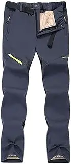 [CLSQLXYJZC] Winter Fleece Ski Pants, Comfortable Windproof Warm Waterproof Soft Shell Slim Fit with Zipper Pockets Ski Pants, for Hiking Walking Snow Snowboard Pants