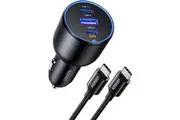 UGREEN 130W 3-Ports Car Charger - With 100W Cable 1m - 2x USB-C & USB-A - USB-C1