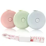 Mini Retractable Tape Measure(3 Packs) + Soft Fabric Sewing Ruler(1 Pieces), Fle