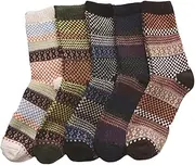 [WOFASHPURET] 5 Pairs Tube Socks Merino Wool Hiking Socks Men Stocking Mittens Warmers -vintage -socks Warmth Stocking Winter Accessory Wool