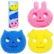 Functional Sponge Scrubber Set - Daddy Mommy Daily Scrub Sponge, Smiley Happy...