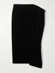 [Marie Adam-Leenaerdt] Marie Adam-Leenaerdt - Asymmetric Velvet Maxi Skirt - Black - FR 42 FR 42 Black