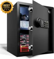 Lock Home Safe Box 1.69 Cu Ft Digital Keypad Steel for Money Guns Documents Item