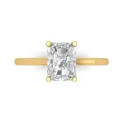 1.9ct Emerald Cut Anniversary Engagement Bridal Promise Ring 14k Yellow Gold