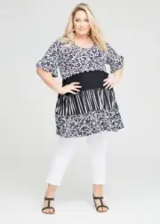 NEW RRP$129 TS TAKING SHAPE "ANIMAL TIER LAYER TUNIC" POCKETS SIZE 14 (# 1920)