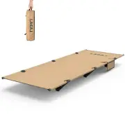Foldable Camping Cot with Side Pocket, Durable Travel Tent Cot, Max Loading C...