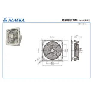 『911水電批發』 附發票 阿拉斯加產業用倍力扇 ITH-10/14/18 礦機散熱 大風量 低噪音工業用扇 散熱風扇