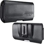 DeBin Case for Galaxy S24 Ultra 5G, S24 FE, S23 Ultra, S22 Ultra, S21 Ultra, Note 20 Ultra - Cell Phone Belt Holster with Clip Carrying Pouch Holder Cover (Fits Samsung Phone with Case on) Black