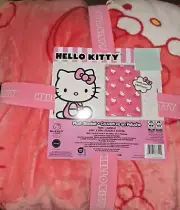 Hello Kitty Twin Pink Bows Plush Blanket
