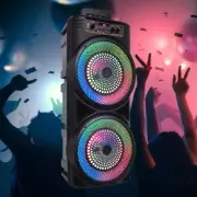 Portable Bluetooth Speaker Sub Woofer Heavy Bass Sound System Party & Microphone