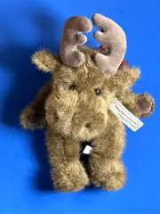 Velvet Touch Collection Moose with plaid bow (poseable)