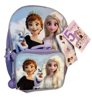 Disney Frozen Elsa Anna And Olaf Design School Rucksack Backpack With Lunch Bag