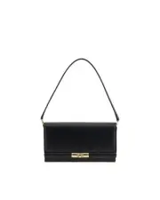 Dolce & Gabbana Leather Shoulder Bag with Gold Clasp Women Black