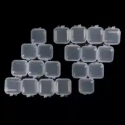 20x Square Storage Containers Box with Lid Clear Box for Tiny Bead