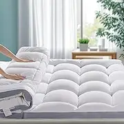 3 Inch Memory Foam Mattress Topper California King with Breathable Air Sides,1700GSM Ergonomic Mattress Pad for Back Pain, Extra Thick Cooling Pillow Top with 8"-18" Deep Pocket(72"x84")