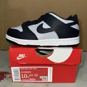 NIKE Toddler Dunk Low Shoes "Georgetown" Wolf Grey/Dark Obsidian CW1589-004 10c