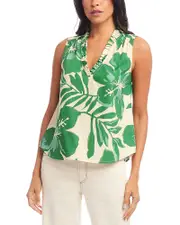 Karen Kane Sleeveless Ruffle Trim Top
