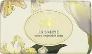 The English Soap Company Vintage Wrapped Soap Bar, Jasmine Shea Butter Soap Bar, Moisturising Soap Bar for Face and Body, Jasmine Scent 190g
