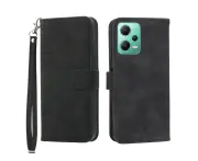 Flip Leather Wallet Case for Redmi Note 12 5G - Black