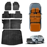 3D Floor Mats Boot Liner Set for Toyota Corolla Cross 2022-Onwards All Weather Heavy Duty Cargo Kick Mats Back Seat Protector Cover