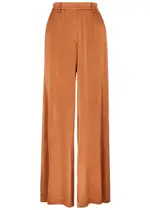 Forte_forte Wide-leg Stretch-silk Satin Trousers - Orange - 1 (UK 8 / S) 1 (UK 8 / S)