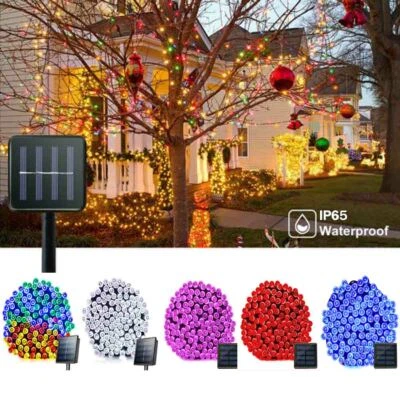 100 led Outdoor Indoor Solar String Christmas Fairy Party Lights multicolou