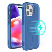 ZUSLAB for Apple iPhone 15 Pro Max MagSafe Case Rugged Defender Protective Heavy Duty Shockproof Dustproof Cover (2023) - Blue