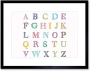 Abc Letters Alphabet Colourful Kids Children Photo Picture Framed Wall Art Print