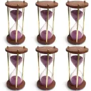 Wood sand timer 5 minute Hourglass Set of 6